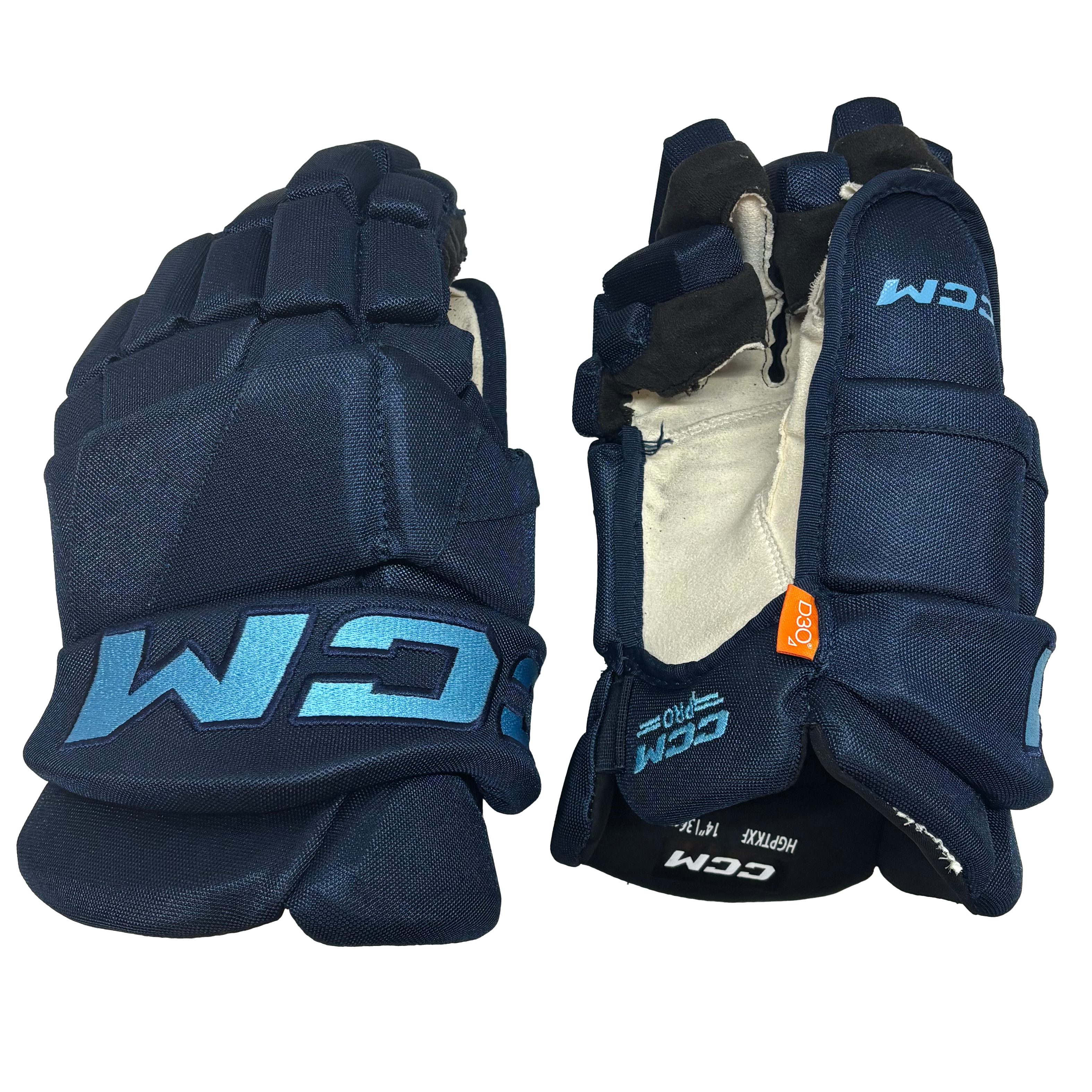 CCM HGPTKXF - Used PWHL Pro Stock Glove - Toronto Sceptres (Navy/Powder Blue)